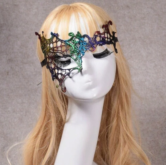Boutique Accessories - ⤵⤵#3 Phantom Half Face Multicolor Lace Mask